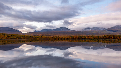 Sunrise morning in Abisko national park in north of Sweden.