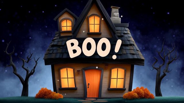 Spooky haunted house with a ghostly ambiance.