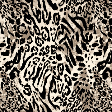 leopard seamless pattern, watercolor animal skin texture print 