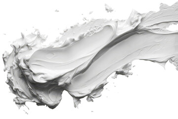 Creamy white frosting swirls against a stark creating an abstract food photography piece on transparent background