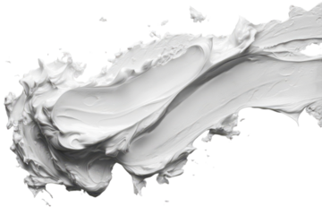 Creamy white frosting swirls against a stark creating an abstract food photography piece on transparent background