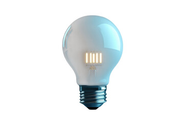 Glowing led light bulb showcases energy efficiency and modern lighting technology on transparent background