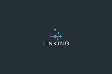 Letter L creative modern network linking logo