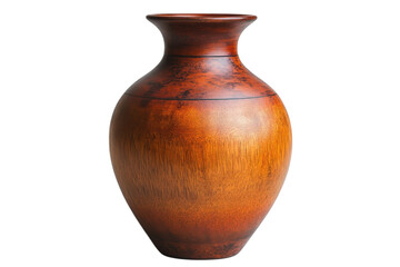 Elegant wooden vase with a smooth finish showcases craftsmanship and adds a touch of rustic charm on transparent background