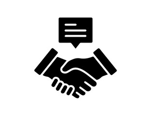 Business handshake vector icon illustration, a symbol of agreement and teamwork success