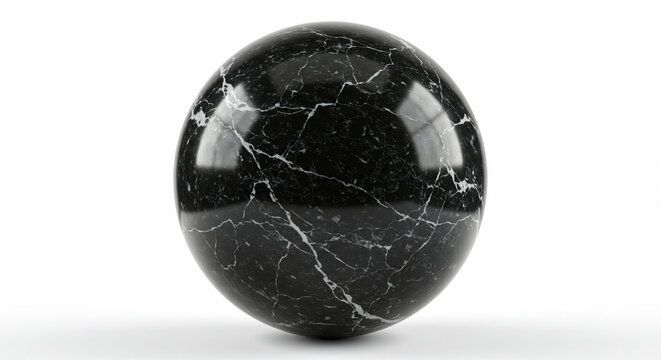 Black sphere on white background