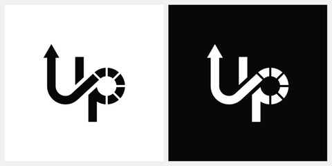 up logo design, typography text up graphic vector template