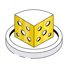 An icon design of cheese block 