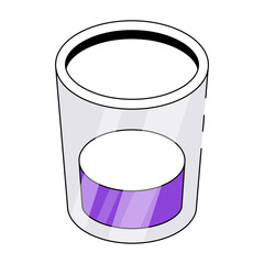 Drink glass icon, cocktail editable vector
