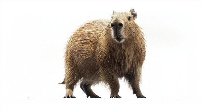 Capybara: The Cuddly Herbivore and Native South American Mammal in Its Natural Grassland Habitat