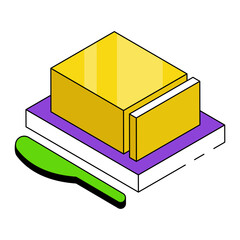 An icon design of butter block 