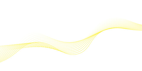 Smooth Yellow Wave Gradient Abstract Background, abstract line waves on white background. golden or yellow wave, wave background Digital frequency, banner template with space for text, cover, 
