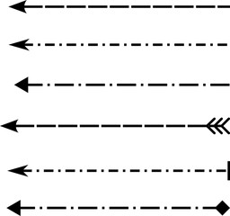 Set of black and white arrows