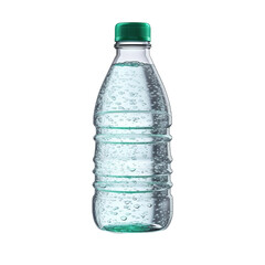 Fototapeta premium Crystal clear sparkling water bottle basking in soft studio light