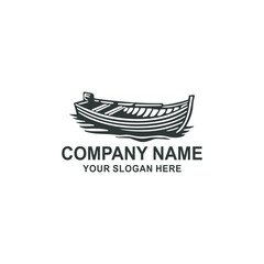 black boat logo vector illustration