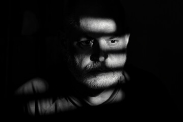 portraits facial expression body movements modern man in black and white photo fine art silhouette...