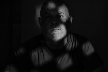 portraits facial expression body movements modern man in black and white photo fine art silhouette image of expression lighting light and shadow