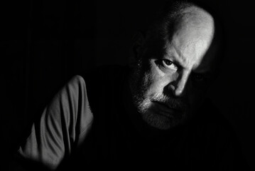 portraits facial expression body movements modern man in black and white photo fine art silhouette image of expression lighting light and shadow