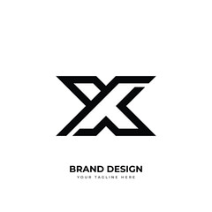 Modern Letter Tx or Xt line art creative monogram logo