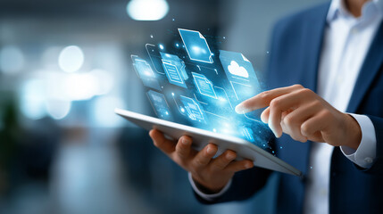 Document Management System DMS interface display enterprise resource planning ERP dashboard digital workflow sharing platform asset content management online backup files