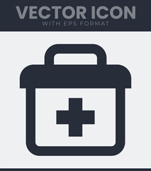 First aid kit medical cross simple vector icon healthcare emergency symbol