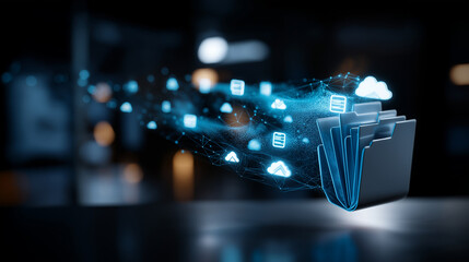 Fototapeta na wymiar Document Management System DMS digital platform enterprise resource planning ERP interface workflow sharing automation digital asset content management online backup document