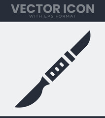 Obraz premium Scalpel surgical tool vector icon simple clean design flat style