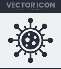 Obraz premium Simple coronavirus icon vector shape for health and science design