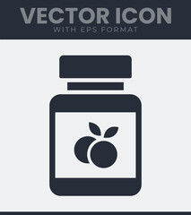 Simple fruit bottle vector icon simple design graphic