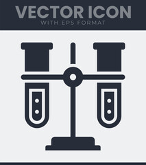 Simple science lab test tube rack graphic for research and education