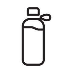 Simple outline icon of a reusable water bottle with a loop for carrying