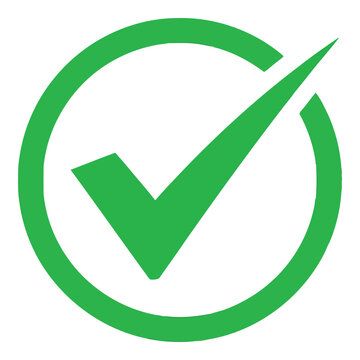 Checkmark green symbol success option choice positive approval confirmation done vector