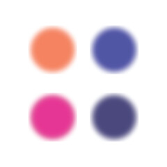 Blurred gradient circle with red holographic dots.Abstract Gradient Sphere, Holographic Red Dotted Circle 