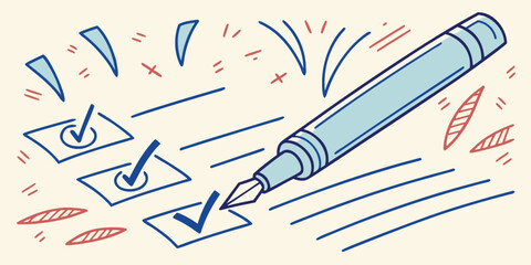 Hand Drawn Blue Highlights and Underlines Set – Crayon and Marker Emphasis Elements, Pen Check Marks, Scribbles, Doodle Accents for Notes, Design, and Digital Illustration