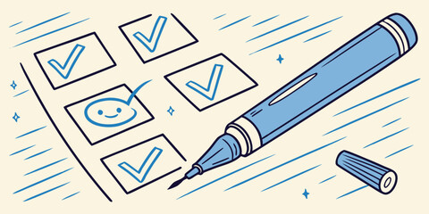 Hand Drawn Blue Highlights and Underlines Set – Crayon and Marker Emphasis Elements, Pen Check Marks, Scribbles, Doodle Accents for Notes, Design, and Digital Illustration