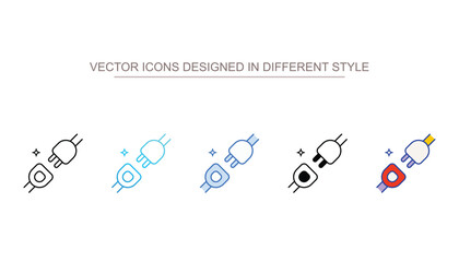 Connect icons set different style vector stock with white background