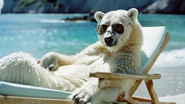 Polar Bear Chillin' at the Beach
