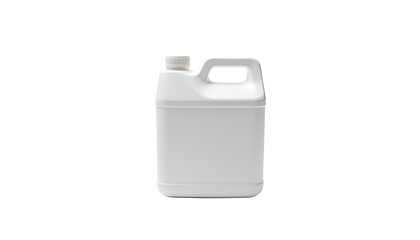 White plastic container with handle and cap isolated on a transparent background bottle