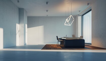 Minimalist office interior with modern design
