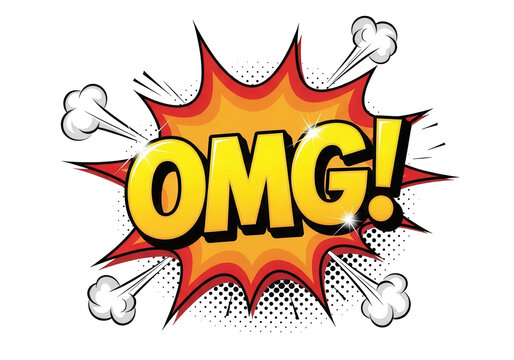 Embrace the surprise omg exclamation pop art comic style graphic