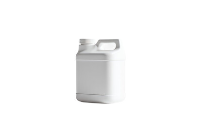 White plastic container with handle isolated on a transparent background bottle liquid