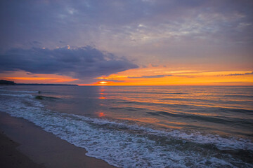 Baltic Sea beach at sunset