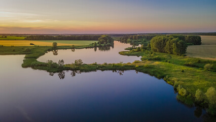 Aerial photography of the lake in the wild