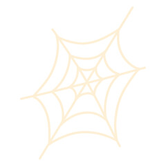 Simple Spider Web &ndash; Minimal Halloween Line Art Illustration