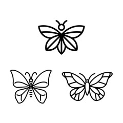 Colorful vector set of butterflies with wings for design and illustration element