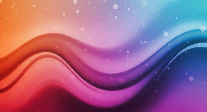 Dynamic abstract background with colorful wavy gradient lines and shimmering light particles