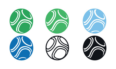 Modern Soccer sports elements – Wavy Line Orbs Collection – Minimal football Pack Vector illustration, easily editable.