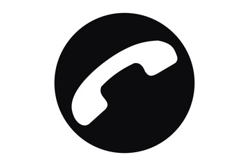 Contact Icon: A clean, minimalist icon featuring a telephone handset, elegantly displayed against a dark circular background, providing instant communication connection.