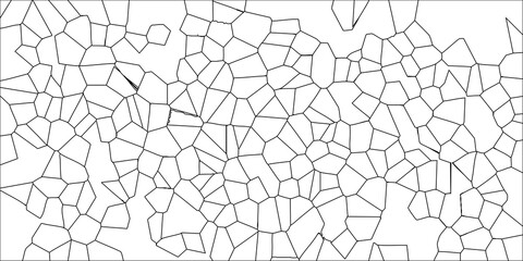 Black and white abstract geometric pattern of irregular polygons with clean outlines, ideal for minimalist backgrounds and graphic design elements