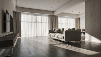 Modern living room interior with sofa